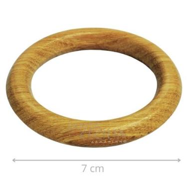 Imagem de Kit 25 Argolas Madeira 7cm para Porta Guardanapo Artesanato DIY e Deco