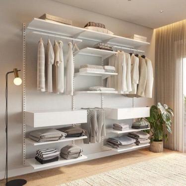 Imagem de Closet Aberto Modulado para Casal 225cm Eternity Branco - Closet Home
