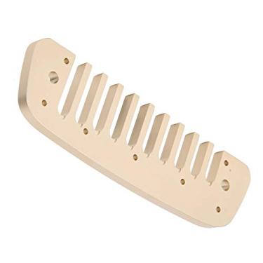 Imagem de Pente de gaita em liga de alumínio, chave de gaita de liga de alumínio, 10 furos para iniciantes (dourado, rosa)