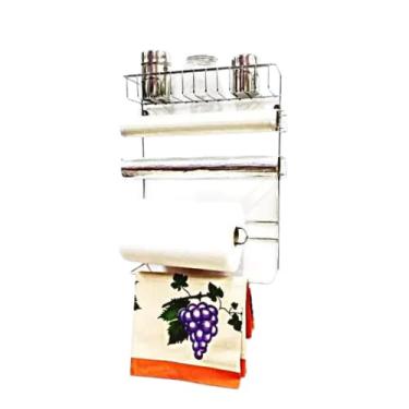 Imagem de Suporte 5 Em 1 Para Parede Cozinha Porta Papel Toalha Filme