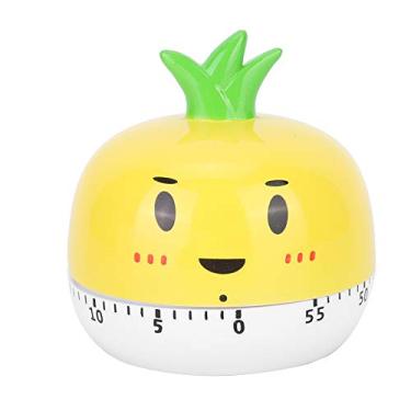 Imagem de Temporizador de desenho animado de cozinha, cronômetro de cozinha manual mecânico de desenho animado, lembrete de alarme, ferramenta de contagem regressiva, tamanho pequeno (amarelo)