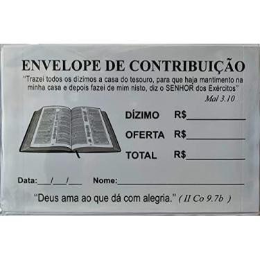 Imagem de Envelope De Dízimo E Oferta Pacote C/100 Unidades BRANCO