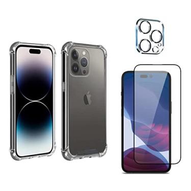 Imagem de Capa Capinha + Película De Vidro Temperado 3d + Proteção da Lente da Câmera Para iPhone 14, 14 Plus, 14 Pro, 14 Pro Max - (Hard Glass Store) (iPhone 14 (6.1))