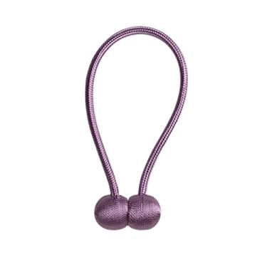 Imagem de Cortina de cabeça redonda de poliéster fivela magnética cortina simples fivela magnética cinta Joker sem instalação perfurada fivela de cortina tiebacks, T12,1 Pçs