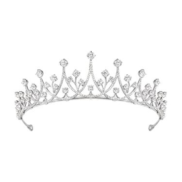 Imagem de YYSuniee Coroa de princesa vazada e tiaras elegante chique coroa coroa de zircônia cúbica para presente feminino