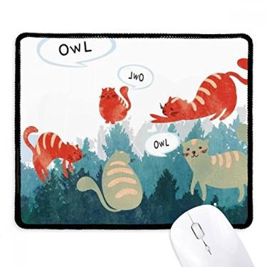 Imagem de Mousepad Cat Talking Owl Protect Animal Pet Lover Tapete de borracha para jogos