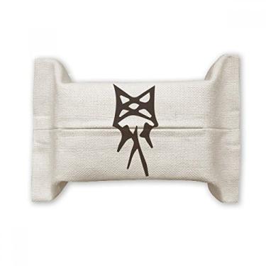 Imagem de Inscrição óssea com sobrenome chinês, porta-capa de papel para lenços faciais, saco de linho de algodão