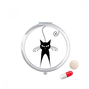 Imagem de Estojo de comprimidos fofo preto para amantes de animais de estimação e gatos, caixa de armazenamento de remédios