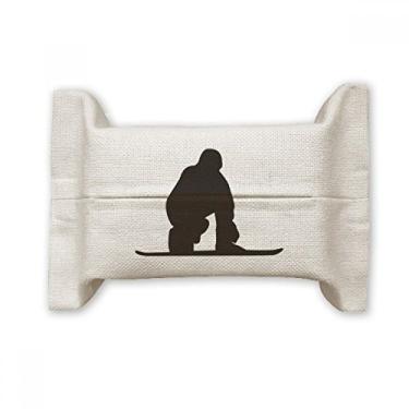 Imagem de Bolsa de linho de algodão preta para skate com contorno de papel para lenços faciais