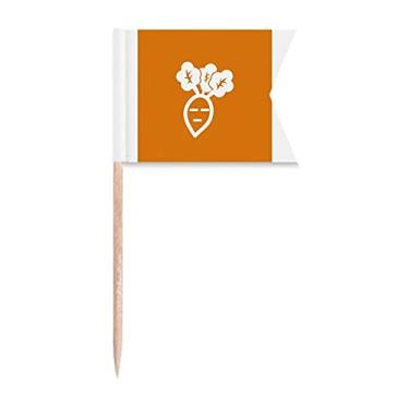 Imagem de Sinalizadores de palito de dente para corpo de rabanete branco depressão de expressão vegetal para bolo de festa, comida de queijo