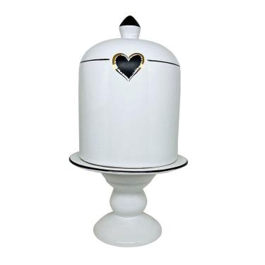 Imagem de Porta Panetone de Cerâmica Natal Riviera Coração 500g