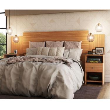 Imagem de Cabeceira Extensível Cama Solteiro, Casal e Queen com Mesa de Cabeceira Maceió Poliman Móveis