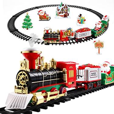 Presente de brinquedo de Natal infantil Xmas Trem Definir Trilhos  Ferroviários Brinquedos Xmas Trem Presente para Crianças Festa de Natal  Árvore de Natal Decor Train