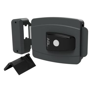 Imagem de Fechadura mini AGL 42mm chave simp 12v externa botão cinza