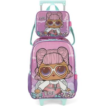 Imagem de Kit Mochila de Rodinhas e Lancheira Luxcel Lol Surprise Rosa