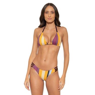 Imagem de Biquíni Cortininha Dupla Face Calcinha 3 Tiras Fio e Dental