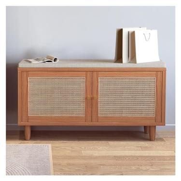 Imagem de Prateleira de sapatos banco de sapatos, rack de banco de sapatos com almofada banco de armazenamento de assento acolchoado estofado, sapateira de entrada assento perfeito para sapateira empilhável de