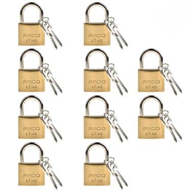 Imagem de 10 Cadeados Pado Lt 40mm 20 Chaves Não Enferruja Resistente