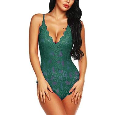 Imagem de Body de renda feminino - Body Suit Renda | Body de renda elegante, roupas femininas sem mangas para dormir, controle de barriga, modelador de corpo inteiro Shakven