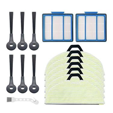 Imagem de Kit de acessórios para Shark RV2001WD AV2001WD Peças de reposição para aspirador de pó robô, 6 escovas laterais, 2 filtros e 6 almofadas de esfregão