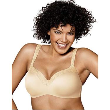 Imagem de Playtex Sutiã feminino Secrets com cobertura com aro Balconette para figuras completas, Bege claro, 36DDD
