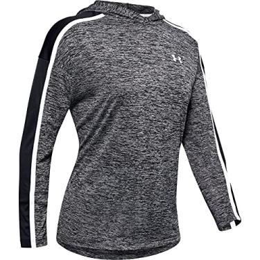 Imagem de Moletom com capuz feminino Under Armour Tech Twist Graphic, Black (001)/White, XX-Large