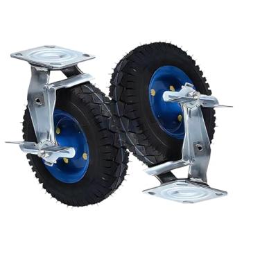 Imagem de Rodízio de placa giratória, rodízio industrial fixo para serviço pesado, com rodízios de móveis de freios, 2 peças, 15 cm, 20 cm, 25 cm, roda de pé de substituição para caminhões de mão