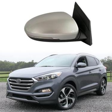 Imagem de Espelho retrovisor de carro adequado para Hyundai Tucson 2015-2019 Conjunto de espelho lateral do passageiro para Hyundai Tucson acessórios ajuste de lente elétrica, luz de seta