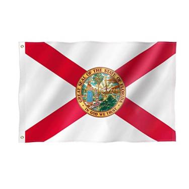 Imagem de Sheface Bandeira da Flórida, 9,5 x 1,5 m, durável, estampada, com ilhós de latão forte, faixa de poliéster para uso interno/externo
