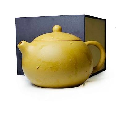 Imagem de Bule de chá chinês Zisha argila amarela Xishi panela grande capacidade 400 ml infusor para chá solto (grande capacidade)