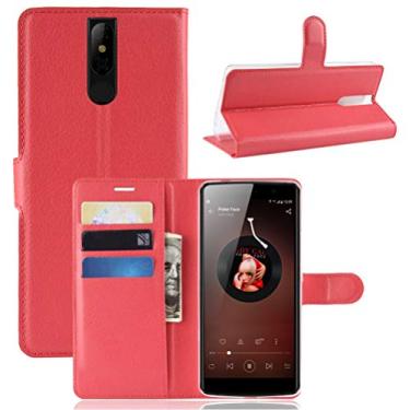 Imagem de LEAGOO Power 5 Capa, carteira flip de couro PU premium com compartimento para cartão, suporte e fecho magnético [capa interior à prova de choque de TPU] Compatível com LEAGOO Power 5