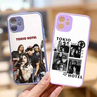 Imagem de Capa para telefone T-Tokio H-Hotel-Band  Roxa à prova de choque  iPhone 12  11  13  14 Pro Max  XR