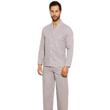 Imagem de Pijama Longo Presidente Pl173 Masculino - Plus Size - Lenços President