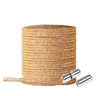 Imagem de Elastic Locking ShoeLace Metal Lock Shoe Laces Women No Tie Shoes Lace Kids Adult Unisex Sneakers Laces Strings (Color : Silver Yellow)