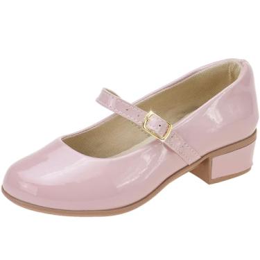 Imagem de Sapatilha Feminina Salto Baixo Sapato Menina Saltinho (Rosa, BR, Criança de 9 a 12 anos, Numérico, 32)