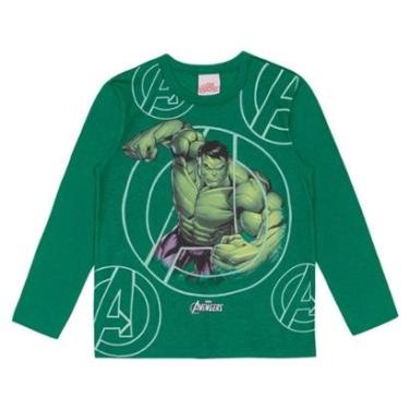 Imagem de Camiseta Manga Longa Infantil Menino Hulk Brandili 55104-Masculino