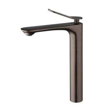 Imagem de Arma cinza escova banheiro baciafaucet deck montado misturador de água quente e fria torneiras pia do lavatório guindaste, styl 02, china