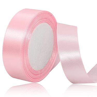Imagem de Blush Pink Satin Ribbon 1 Inches x 25 Yards, Solid Color Fabric Ribbon for Gift Wrapping, Crafts, Hair Bows Making, Wreath, Wedding Party Decoration and Sewing Projects