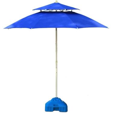 Imagem de Guarda-sóis 9' Praia/Piscina/Jardim/Pátio Guarda-chuva de topo duplo, resistente à água/UV Mercado Guarda-chuva de mesa ao ar livre Guarda-sol ao ar livre Guarda-sóis ao ar livre, Preto, Pés