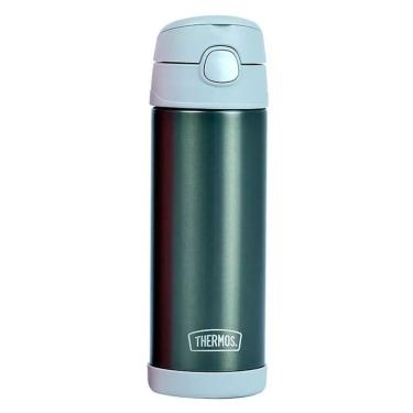 Imagem de Garrafa Térmica Infantil Adulto com Bico Cinza Thermos ®  Funtainer 470ml de Alta Qualidade - Thermos