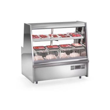Imagem de Balcão De Frios E Avícola Grta150 Gelopar Expositor De Carnes Inox 1,5mt 220v