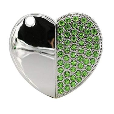 Imagem de 64GB Green Heart Modelo USB Flash Drive Memory Stick PenDrive USB Flash Disk Thumb Drive U Disk USB Flash Card USB Stick