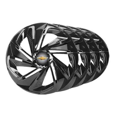 Imagem de Kit Calota Nitro Aro 13 Preta Para Celta Corsa Montana Chevette Monza 