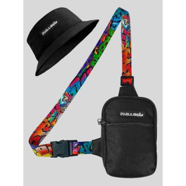 Imagem de Shoulder Bag Masculina Mini Bolsa Transversal Necessaire Alça Grafitte
