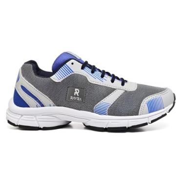 Imagem de TÊNIS RAYRA JET 7 FEMININO PARA ACADEMIA CORRIDA E CAMINHADA (Cinza/Azul, BR, Adulto, Numérico, 34)
