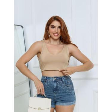 Imagem de Top básico suplex tendência verao - kataleya, Nude, tamanho unico vest