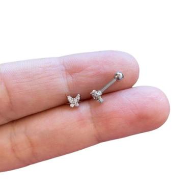 Imagem de Piercing Orelha Borboleta Tragus Helix Flet Cartilagem Lóbulo - RaraSt
