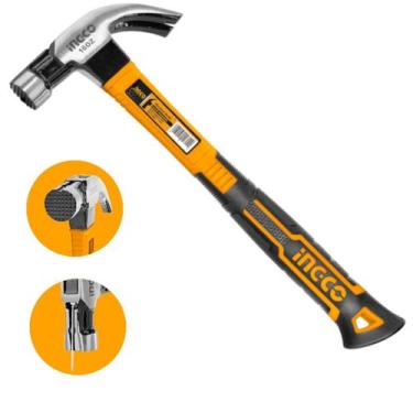 Imagem de Martelo Unha Magnetico Com Cabeça Em Aço Forjado 450g - INGCO