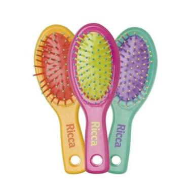 Imagem de Mini Escova de Cabelo Cristal Collors Escovinha de Bolsa Viagem Cores 