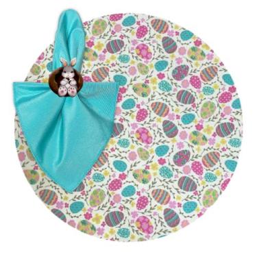 Imagem de Kit Mesa Posta Sousplat Supla Completo Pascoa Decorção - 6 Lugares - M